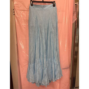 Women's HYFVE Light Blue Crinkle Ruffle Hem Boho Pants
